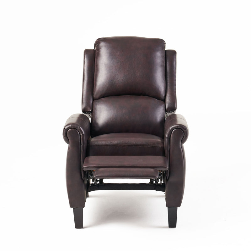 Noble House Memphis burgundy recliner club chair with plush upholstery and classic design, perfect for living room or lounge.
