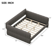 Dreamland upholstered storage platform bed with built-in USB charging ports, featuring a padded headboard and sleek design.