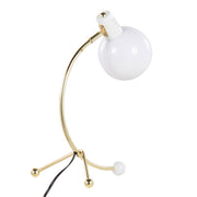 Lumi Source Eileen contemporary task table lamp in gold and white with adjustable arm and modern design.