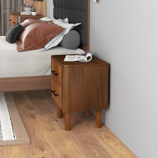Logan - Nightsd Bed Side Tables With 2 Drawers - Brown - R&R Furniture Gallery (Fountain Valley, CA)