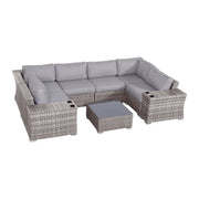 4 Person Patio Seating Set With Cushions, All Weather - Gray - R&R Furniture Gallery (Fountain Valley, CA)