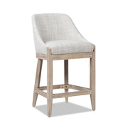 Newport - Coastal Curved Back Upholstered Counter Stool - Two Tone Neutral Gray - R&R Furniture Gallery (Fountain Valley, CA)