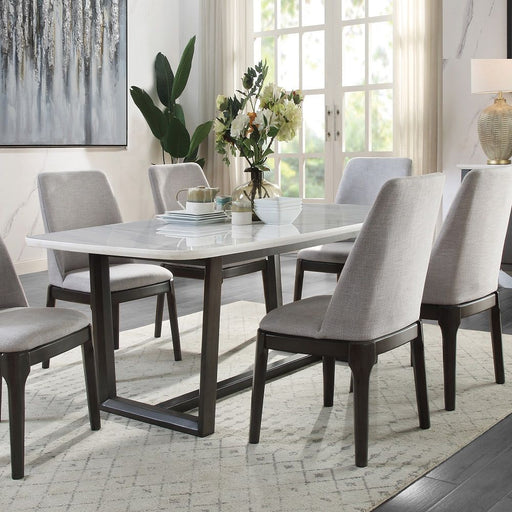 Madan - Dining Table With Marble Top - Marble Top & Weathered Gray - R&R Furniture Gallery (Fountain Valley, CA)