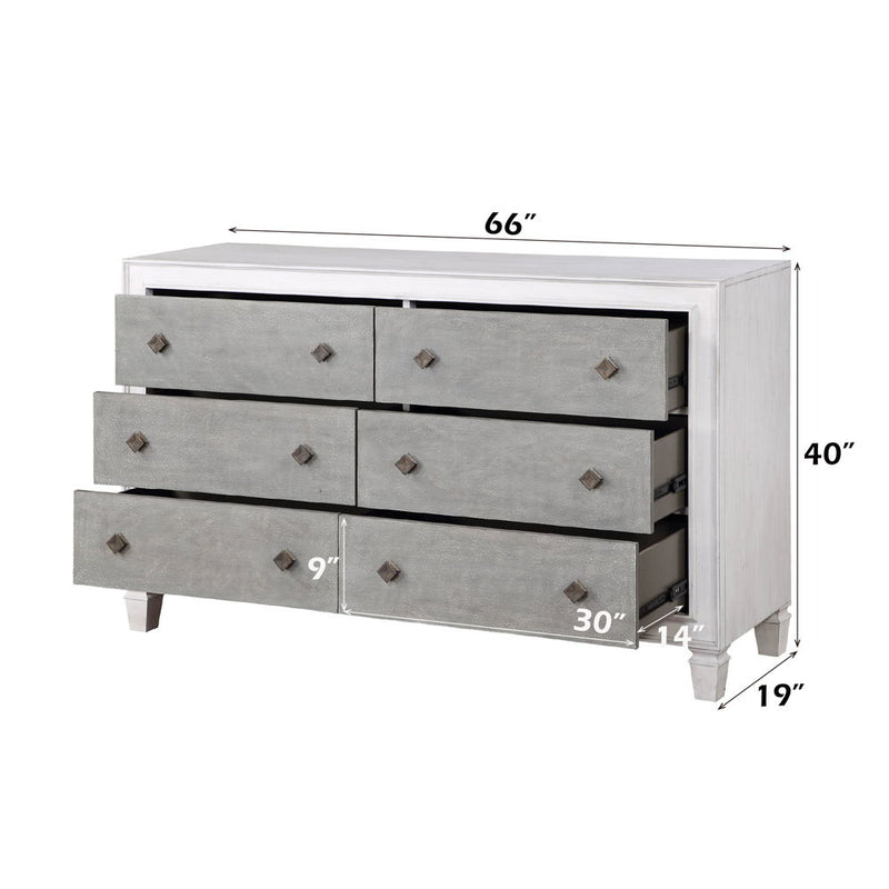Katia - Dresser - Rustic Gray & Weathered White - R&R Furniture Gallery (Fountain Valley, CA)