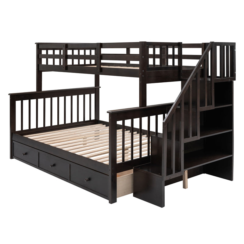 Stairway Bunk Bed With Storage And Guard Rail For Bedroom - R&R Furniture Gallery (Fountain Valley, CA)