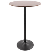 Lumi Source Pebble adjustable height table with mid-century modern design, suitable for dining, counter, or bar use for 2 people.