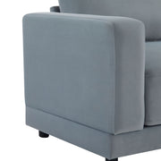 Modern Square Arm Sofa With Soft Fabric Upholstery, Deep Cushions - R&R Furniture Gallery (Fountain Valley, CA)