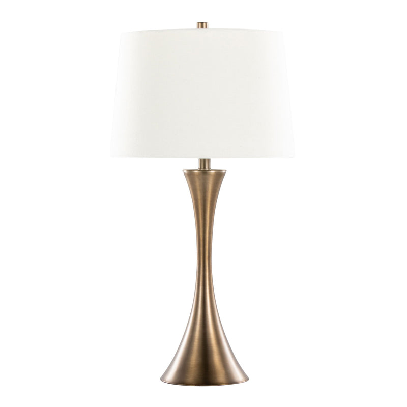Set of two Lumi Source Lenuxe Contemporary Elegant Table Lamps with sleek modern design and neutral-colored shades.