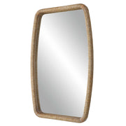 Gold Uttermost Tiki accent mirror with a sleek, modern frame, showcasing a stylish and decorative wall mirror design.