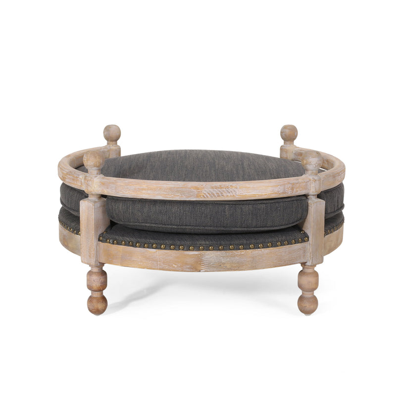 Round Pet Sofa, Wide Upholstered Pet Bed - Charcoal - R&R Furniture Gallery (Fountain Valley, CA)