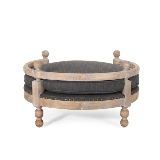 Round Pet Sofa, Wide Upholstered Pet Bed - Charcoal - R&R Furniture Gallery (Fountain Valley, CA)