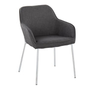 Pair of Lumi Source Daniella contemporary modern dining chairs set, showcasing sleek design with cushioned seats and stylish legs.