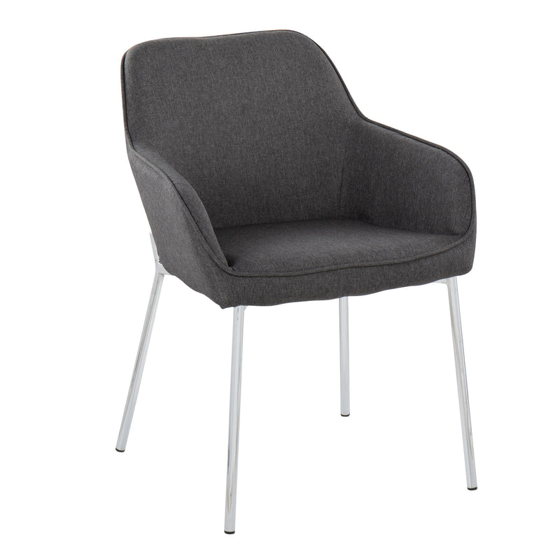 Pair of Lumi Source Daniella contemporary modern dining chairs set, showcasing sleek design with cushioned seats and stylish legs.