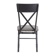 Edina - Side Chair (Set of 2) - Gray Fabric, Oak & Sandy Black - R&R Furniture Gallery (Fountain Valley, CA)