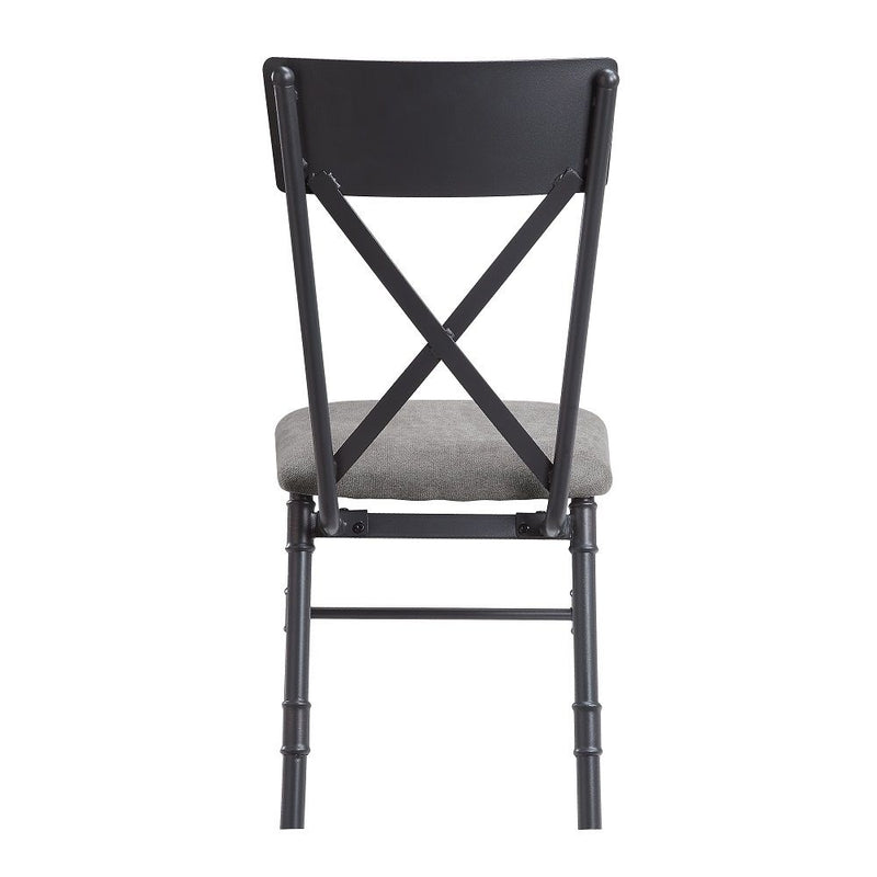 Edina - Side Chair (Set of 2) - Gray Fabric, Oak & Sandy Black - R&R Furniture Gallery (Fountain Valley, CA)