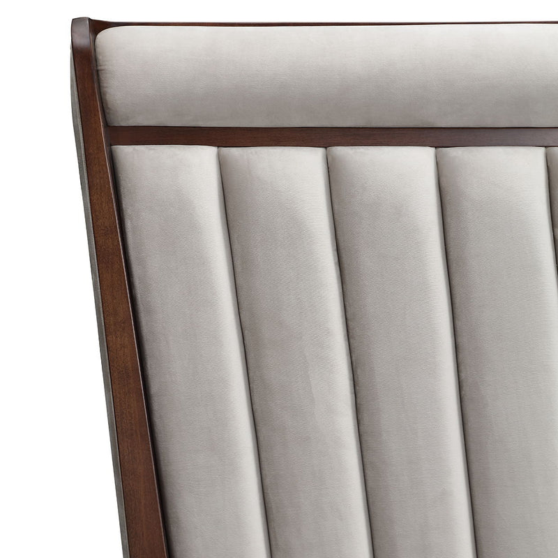 Houston - Eastern King Channel Tufted Panel Bed - Porcini / Walnut - R&R Furniture Gallery (Fountain Valley, CA)