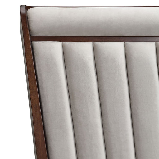 Houston - Eastern King Channel Tufted Panel Bed - Porcini / Walnut - R&R Furniture Gallery (Fountain Valley, CA)