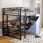 Loft Bed With Desk, Shelves, Power Outlet, LED Light And Wardrobe - R&R Furniture Gallery (Fountain Valley, CA)