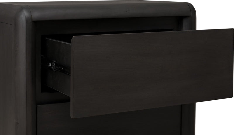 Xolani Two Drawer Acacia Wood Nightstand in Jaguar