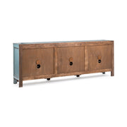 Classic Home Winford 3-drawer, 6-door buffet cabinet with wood finish and modern design, ideal for dining or living room storage.