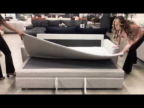Connie - Sofa With Sleeper - Gray Boucle - R&R Furniture Gallery (Fountain Valley, CA)