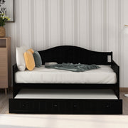Wooden DreamHaus storage daybed sofa bed with clean lines and natural wood finish, no box spring needed for versatile sleeping and seating.