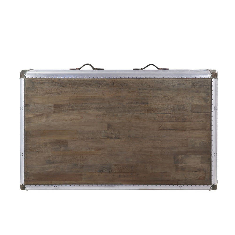Brancaster - Coffee Table - Antique Oak & Aluminum - R&R Furniture Gallery (Fountain Valley, CA)