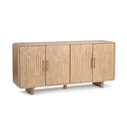 Classic Home Holmes 4-door buffet with wood finish, featuring spacious storage cabinets and a sleek modern design.