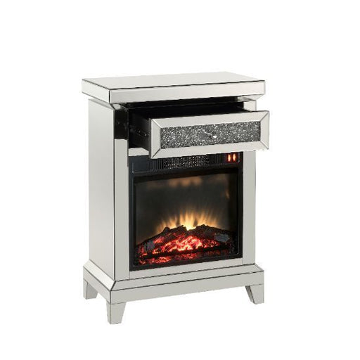 Noralie - 24" Fireplace - Mirrored & Faux Diamonds - R&R Furniture Gallery (Fountain Valley, CA)