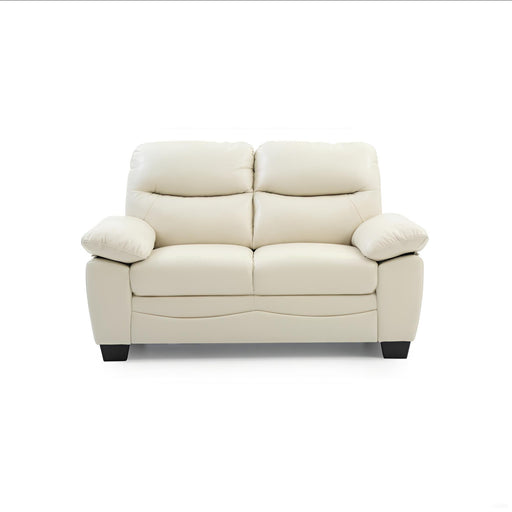 Glory Furniture Marta stationary loveseat with plush cushions and modern design, featuring fabric upholstery in a cozy living room setting.