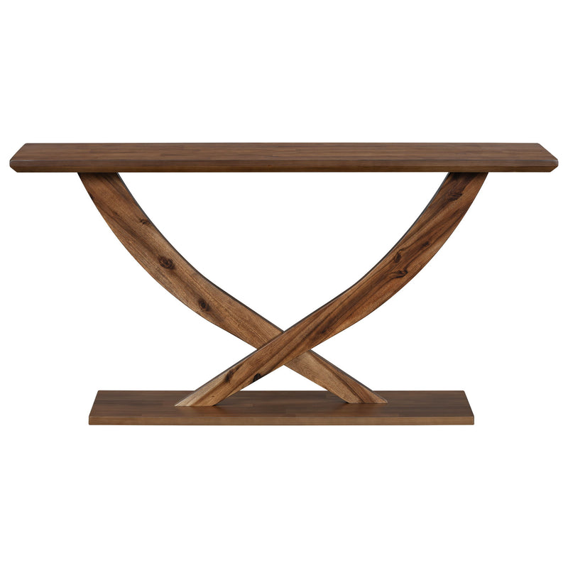 Console Table With Cross Leg Base And Reinforced Support Plate - R&R Furniture Gallery (Fountain Valley, CA)