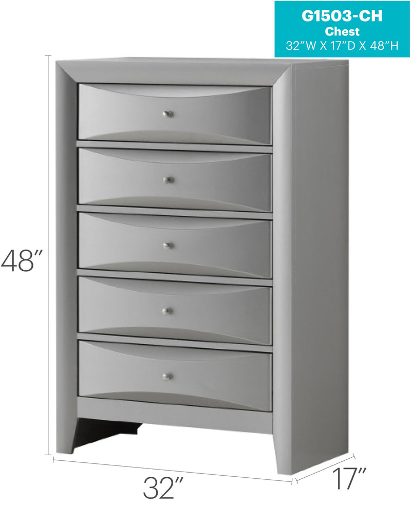 Glory Furniture Marilla accent chest with warm wood finish and decorative handles, ideal for storage and stylish decor.