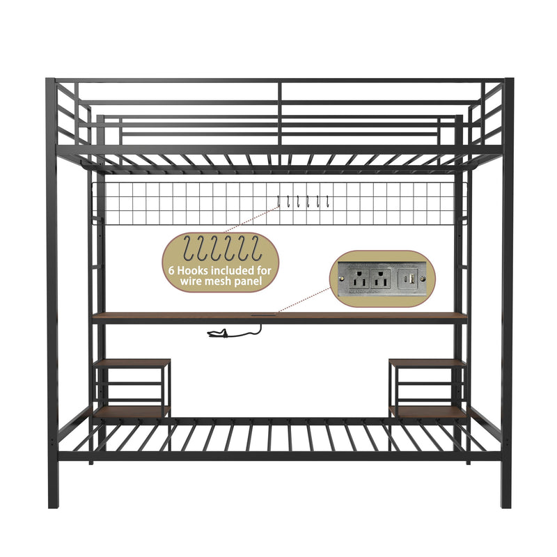 Ethan - Bunk Bed With Desk, Charging Station, Storage Shelves - R&R Furniture Gallery (Fountain Valley, CA)