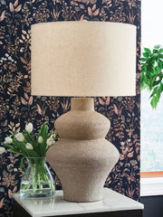 Jossleigh - Metal Table Lamp - Beige - R&R Furniture Gallery (Fountain Valley, CA)