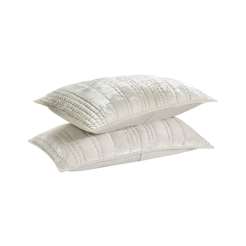Seville sham by Classic Home with intricate quilted pattern in soft neutral tones for bedroom decor.