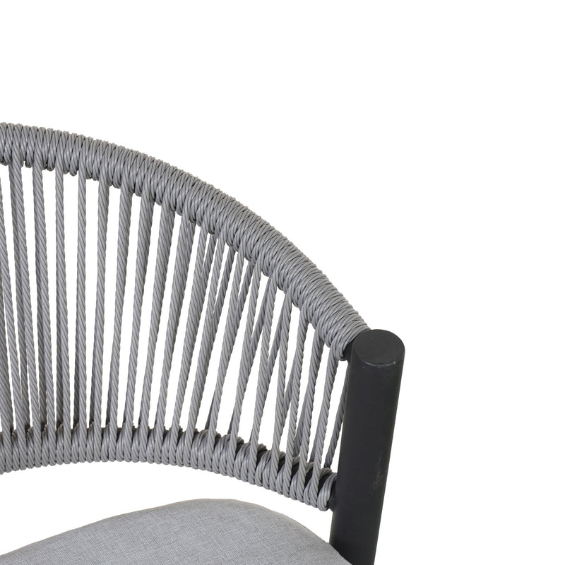 Outdoor 26" Counter Height Metal Frame Counter Stools With Scallop Shaped Backrest & Water Resistant Cushions - R&R Furniture Gallery (Fountain Valley, CA)