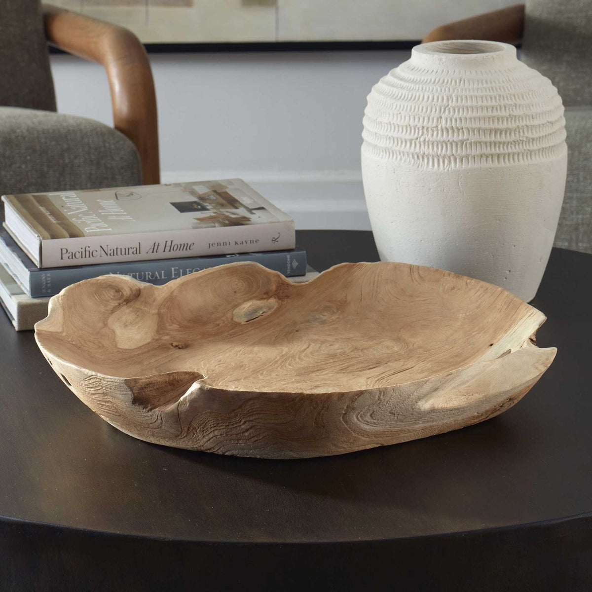Organic Embrace - Outdoor Teak Bowl - Brown
