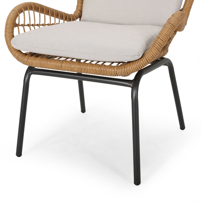 Outdoor Wicker Club Chair With Cushions (Set of 2) - R&R Furniture Gallery (Fountain Valley, CA)