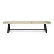 Noble House Carlisle dining bench with wooden finish and cushioned seat, ideal for kitchen or dining room seating.