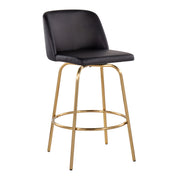 Toriano - Contemporary, Fixed Height Counter Stool With Swivel With Round Footrest (Set of 2) - R&R Furniture Gallery (Fountain Valley, CA)
