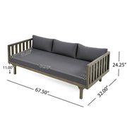 Claremont - 3 Seater Daybed Teak Acacia Wood Water Resistant Cushions - R&R Furniture Gallery (Fountain Valley, CA)
