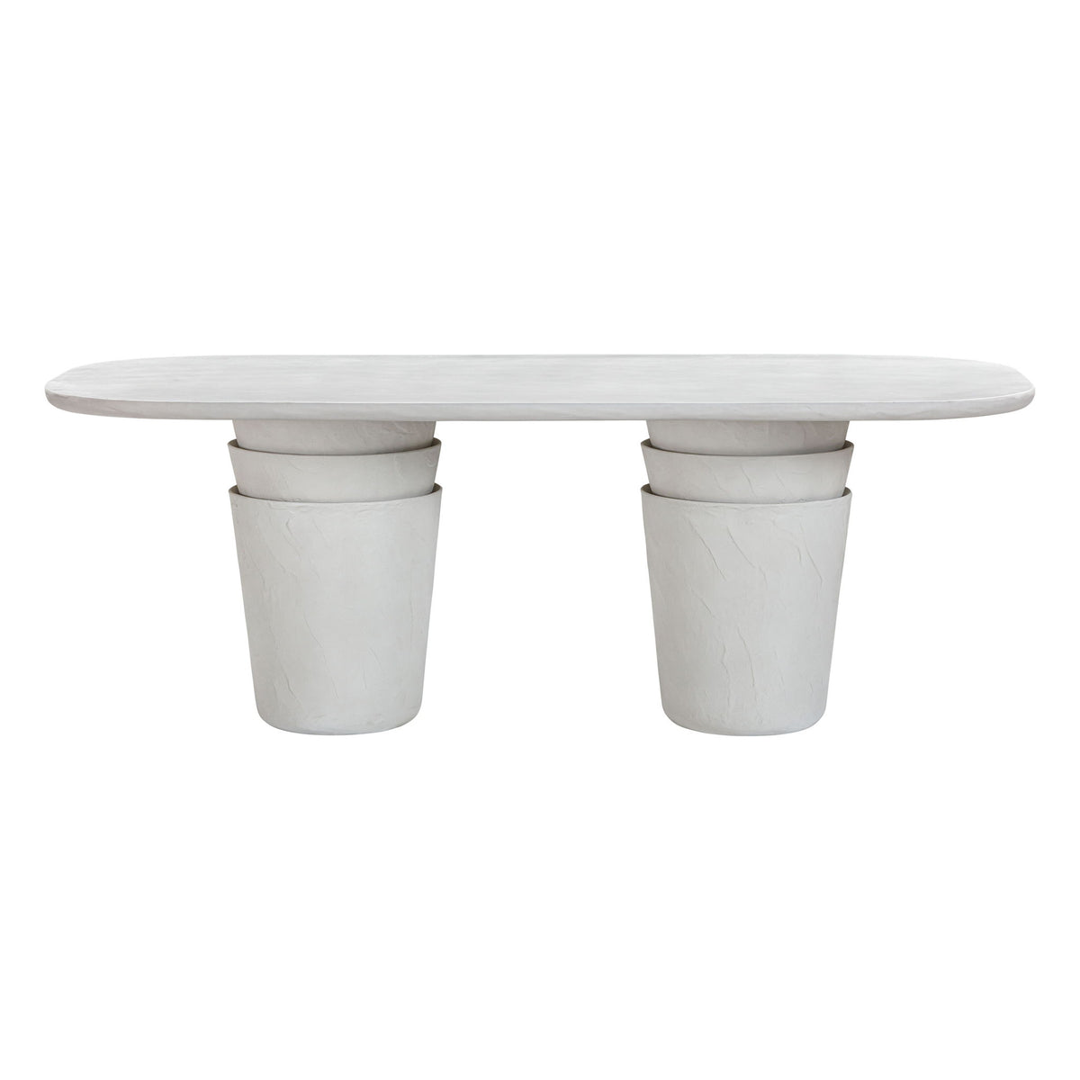 Margot - Faux Plaster Indoor / Outdoor Concrete Dining Table - Light Gray - R&R Furniture Gallery (Fountain Valley, CA)