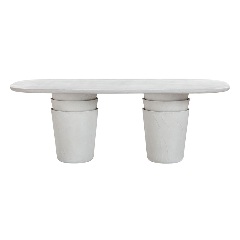Margot - Faux Plaster Indoor / Outdoor Concrete Dining Table - Light Gray - R&R Furniture Gallery (Fountain Valley, CA)