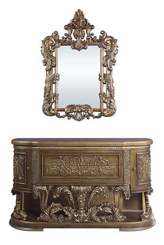 Constantine - Server - Brown & Gold - R&R Furniture Gallery (Fountain Valley, CA)