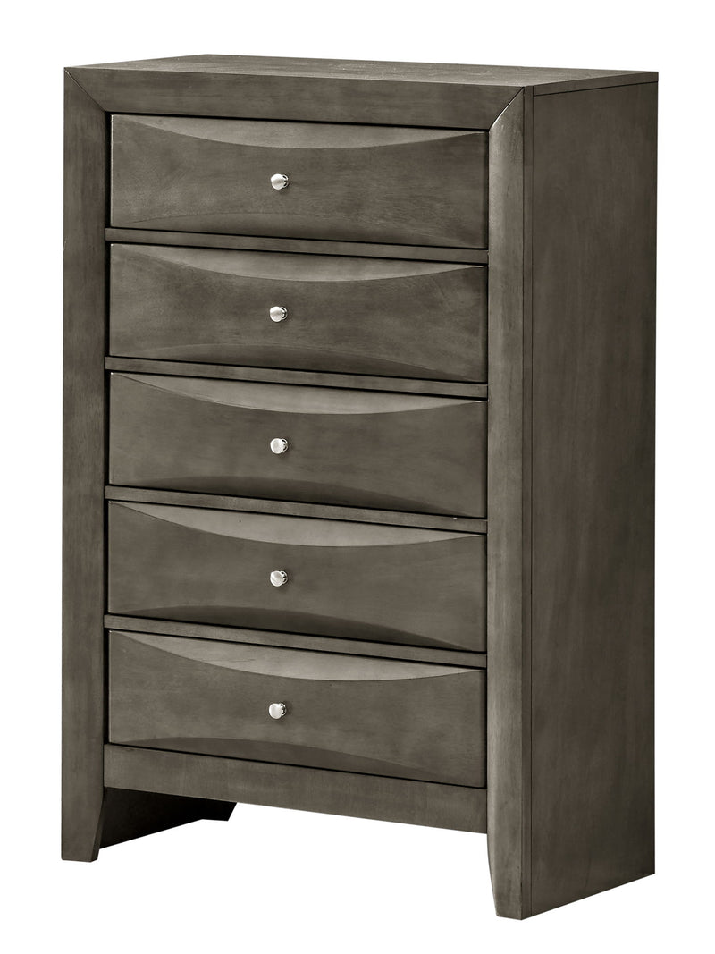 Glory Furniture Marilla accent chest featuring a stylish wooden finish and decorative hardware on a modern living room background.
