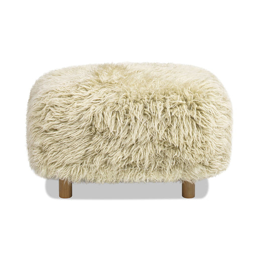 Enchante - New Zealand Sheepskin Rectangular Accent Ottoman - Taupe / Natural - R&R Furniture Gallery (Fountain Valley, CA)