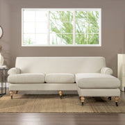 Alana - L-Shape Reversible Sectional Sofa - Light Beige - R&R Furniture Gallery (Fountain Valley, CA)