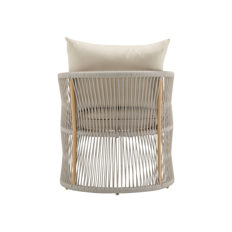 Modern Curved Aluminum Lounge Chair With Stylish Rope Weave Design And Cushioned Comfort For Outdoor - R&R Furniture Gallery (Fountain Valley, CA)