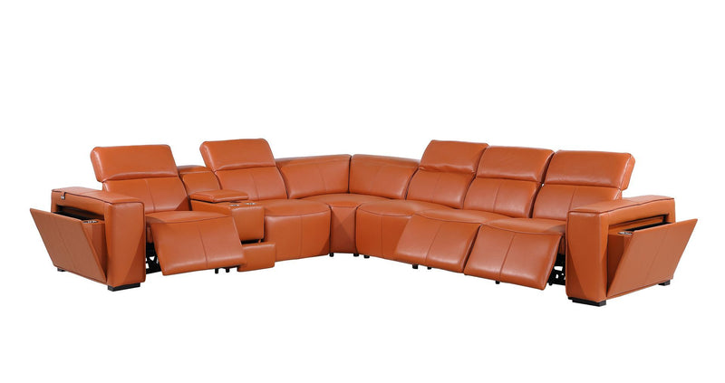 1224 - 7-Piece L-Shaped Sectional Sofa In With 3 Power Recliners & Power Headrests