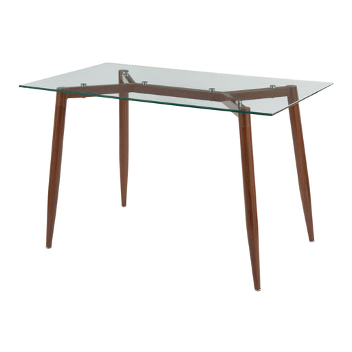 Lumi Source Clara contemporary dining table with sleek wooden surface and modern design for stylish dining spaces.